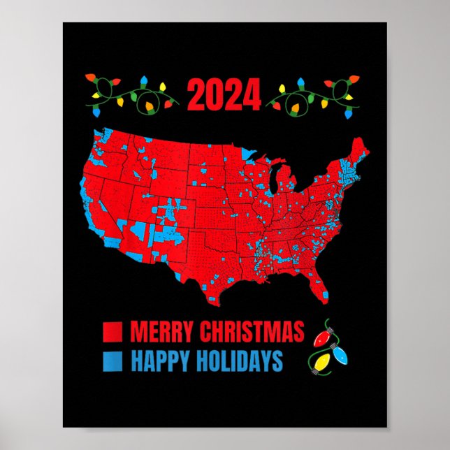 2024 Valtrumplandning i Karta God jul Poster (Framsidan)