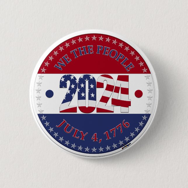 2024 Vi Folket USA Flagga Knapp (Framsida)