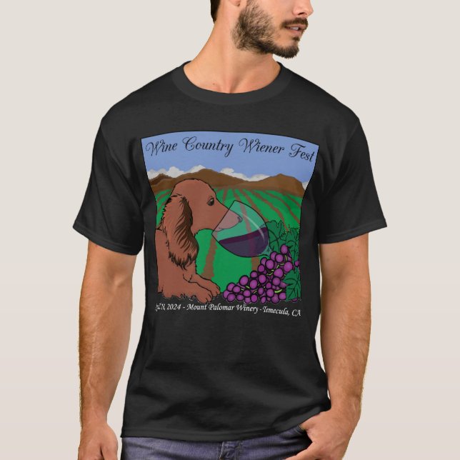2024 Vin Wiener Fest T-shirt på svart (Framsida)