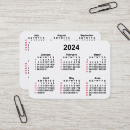 2024 Vit 52-veckors ISO-kalender från Janz Visitkort