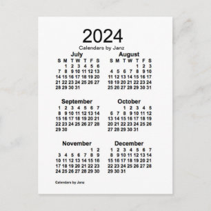 2024 Vit sexmånaderskalender från Janz Vykort