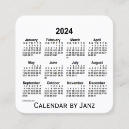2024 Vitbok från Janz Square-Affärskortet Fyrkantigt Visitkort