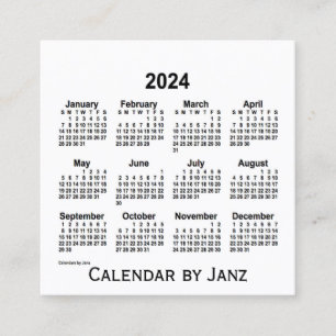 2024 Vitbok från Janz Square-Affärskortet Fyrkantigt Visitkort