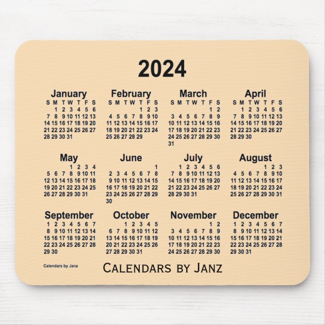 2024 Wheat Calendar av Janz Mouse Pad Musmatta (Framsidan)