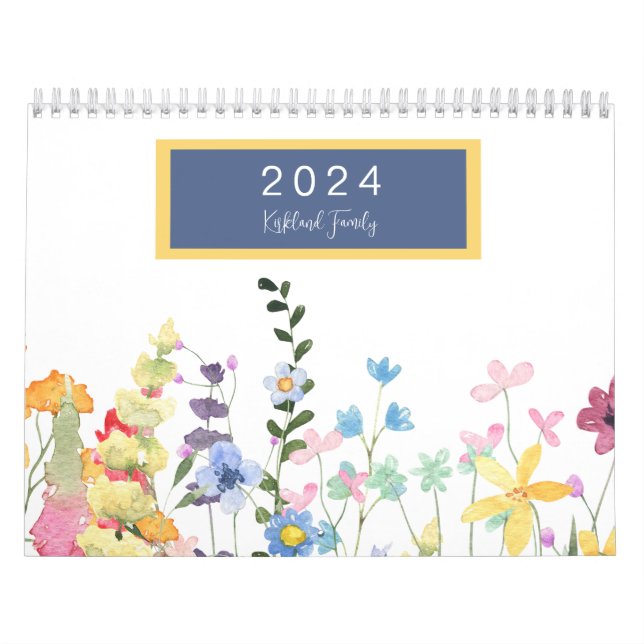 2024 Wildblomsterfoto-familjen Namn Kalender (Omslag)