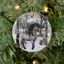 2024 Winter Önskemål Horse Julgransprydnad Keramik