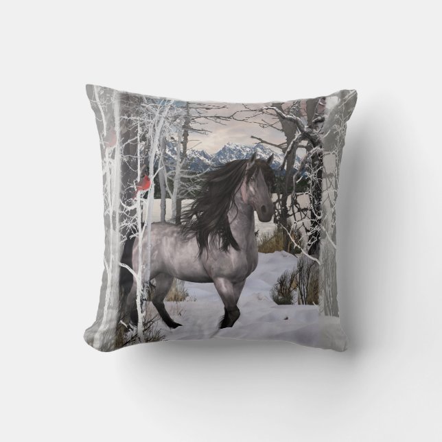 2024 Winter Önskemål Horse Kudde (Framsida)