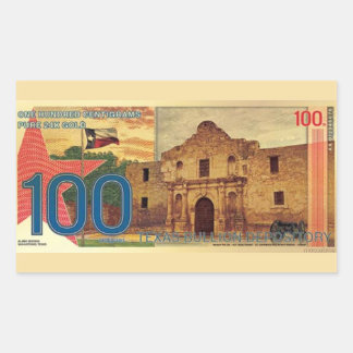 2025 100 Centigram Guld Aurum Texas The Alamo Rektangulärt Klistermärke