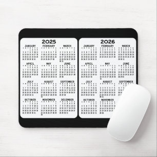 2025 2026 - 2 års kalender - årsvy musmatta
