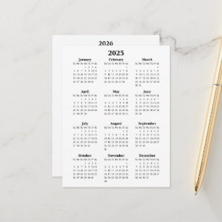 2025-2026 års baskalender vykort