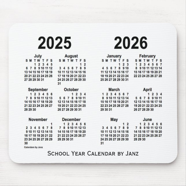 2025-2026 års vitbokskalender från Janz Musmatta (Framsidan)
