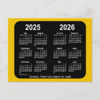 2025-2026 Guld Neon Mini School Calendar av Janz