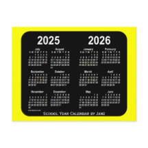 2025-2026 Gult Neon School Calendar från Janz