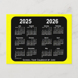 2025-2026 Gult Neon School Calendar från Janz Vykort