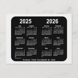 2025-2026 Jute Neon skolårskalender från Janz Vykort