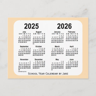 2025-2026 Wheat Mini skolkalender från Janz Vykort