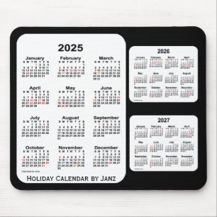2025-2027 Black 3 Year Helgdag Calendar by Janz Musmatta