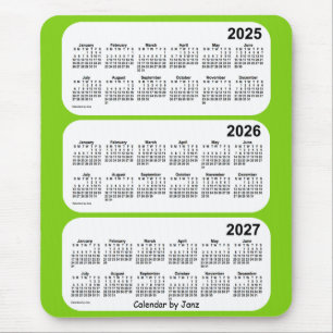 2025-2027 gultgrönt 3 år kalender vid Janz Musmatta