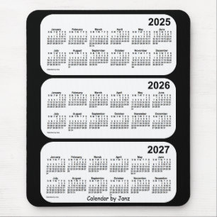 2025-2027 Svartvit treårskalender från Janz Musmatta