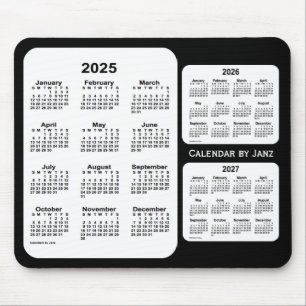 2025-2027 svartvita 3 år kalender vid Janz Musmatta