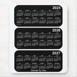 2025-2027 White Neon 3 Year Calendar by Janz Musmatta