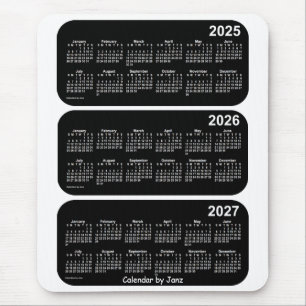 2025-2027 White Neon 3 Year Calendar by Janz Musmatta