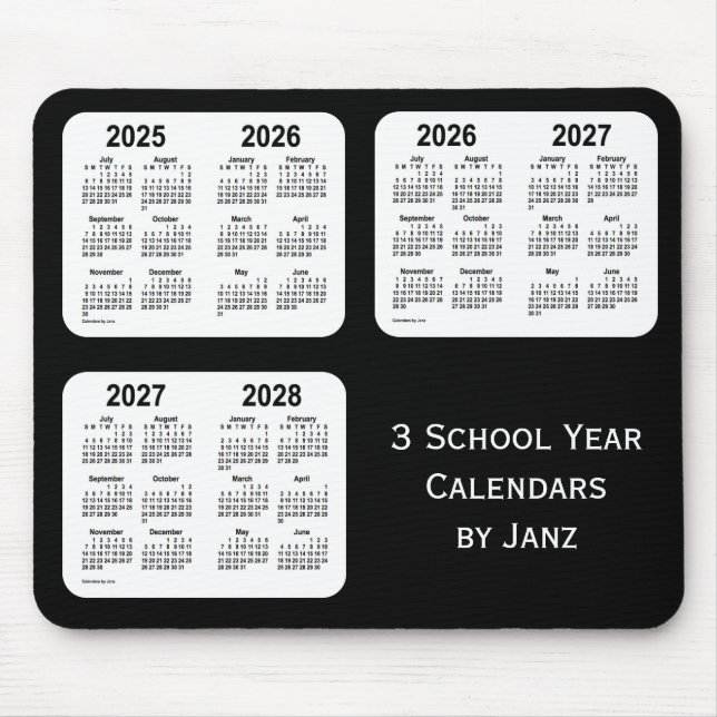 2025-2028 Black Neon School Year Calendars från Ja Musmatta (Framsidan)
