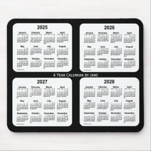 2025-2028 svartvita 4 år kalender vid Janz Musmatta