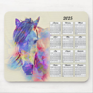 2025-Abstraktens hästkalender Musmatta
