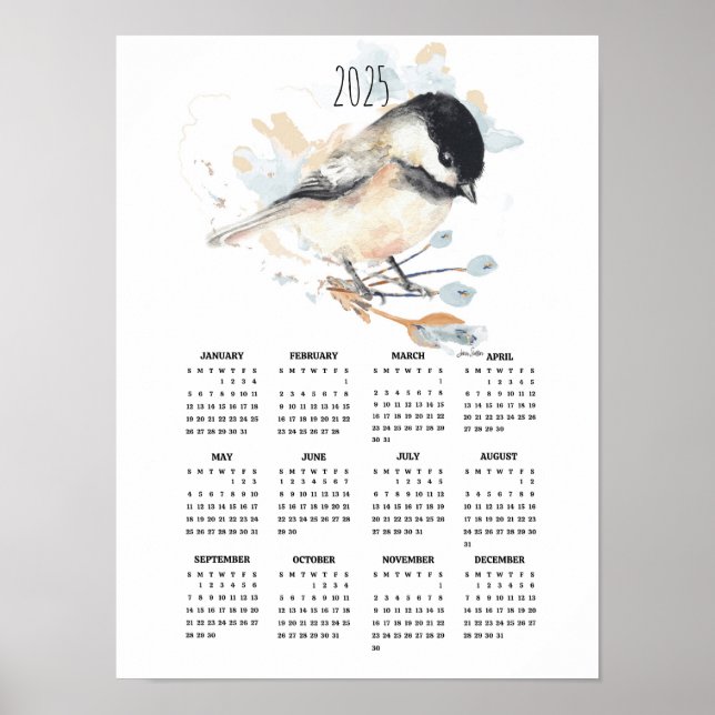 2025 Adsible Chickadee Poster kalender (Framsidan)