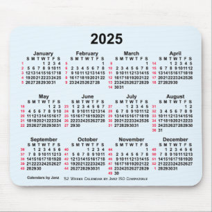 2025 Alice Blue 52 veckor ISO Calendar av Janz Musmatta