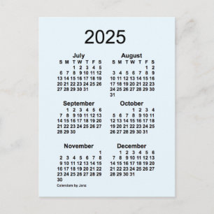 2025 Alice Blue 6 Månaders Mini Kalender av Janz Vykort