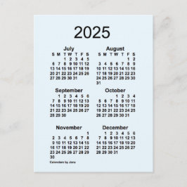 2025 Alice Blue 6 Månaders Mini Kalender av Janz Vykort