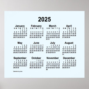 2025 Alice Blue Calendar by Janz Print Poster