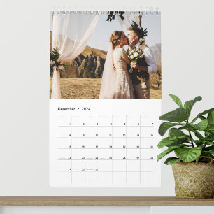 2025 Anpassad Bröllopsfoto Chic Skript Kalender
