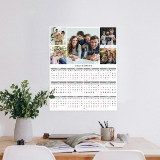 2025 Anpassad familje-5-foto-kalender Poster