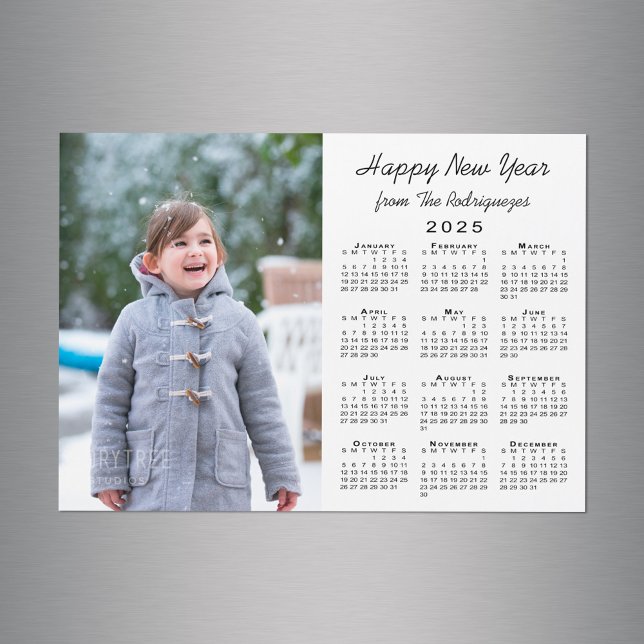 2025-Anpassningsbarna för kalenderfoto Gott nytt å (2025 Calendar Custom Photo Happy New Year Magnet in situ)