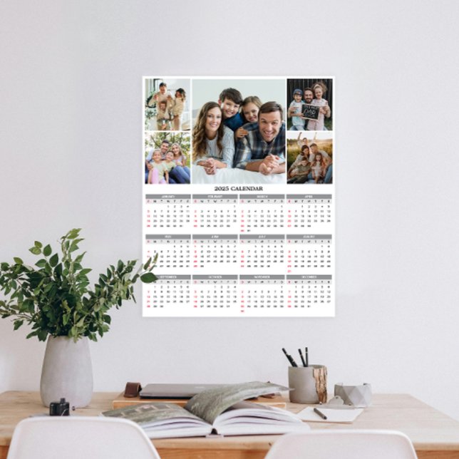 2025-Anpassningsbarnas familjekalender för fem fot Poster (Personalize 2025 with our custom photo calendar poster—display favorite photos and stay organized.)