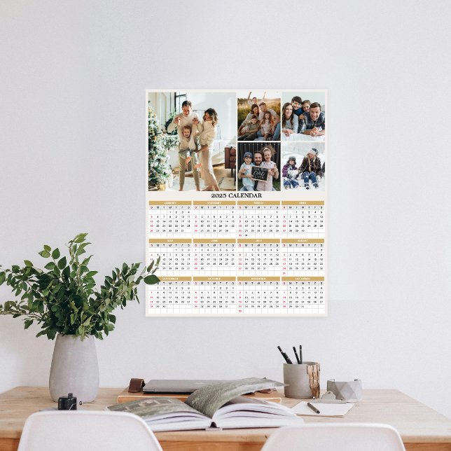 2025-Anpassningsbarnas familjereservkalender Poster (Personalize 2025 with our custom photo calendar poster—display favorite photos and stay organized.)