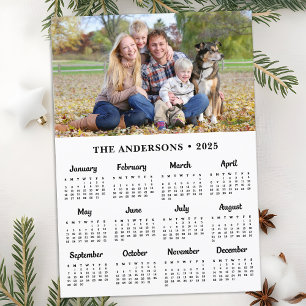 2025-Anpassningsbarnas fotomodern familjekalender Julkort