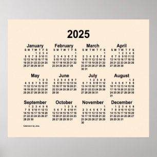 2025 Antik Vit Kalender av Janz Print Poster
