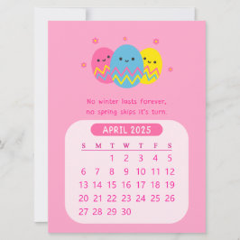 2025 April Månadlig Motiverande Påskkalender Inbjudningar
