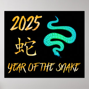 2025 år för ormen poster