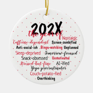 2025 året för anpassade texter julgransprydnad keramik