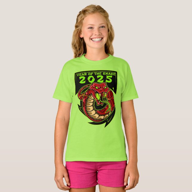 2025 ÅRET FÖR SNAKE-kinesernas nya presentidé T Shirt (Hel framsida)