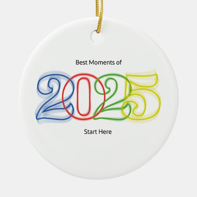 2025 års bästa möte julgransprydnad keramik (Framsidan)