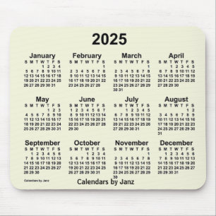 2025 års Beige-kalender av Janz Mouse Pad Musmatta