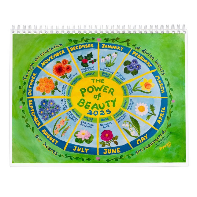 2025 års blomma av månadens inspirationskalender kalender (Baksida)