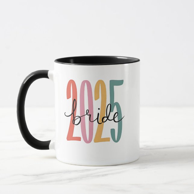2025 års bride Bröllop-tillkännagivande Giftermål Mugg (Vänster)