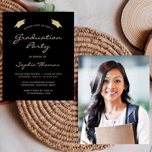 2025 års budget Modern Black Guld Studentfest (Skapare uppladdad)